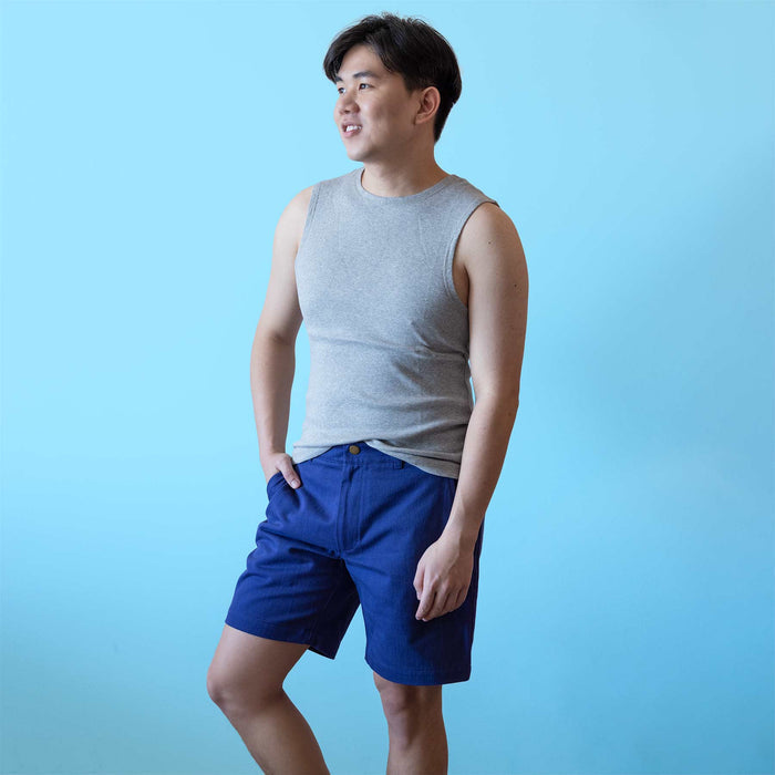 organic cotton tank top athletic grey