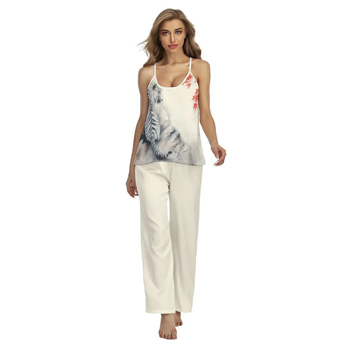 All-Over Print Women's Cami Pajamas Sets Tiger-Universe