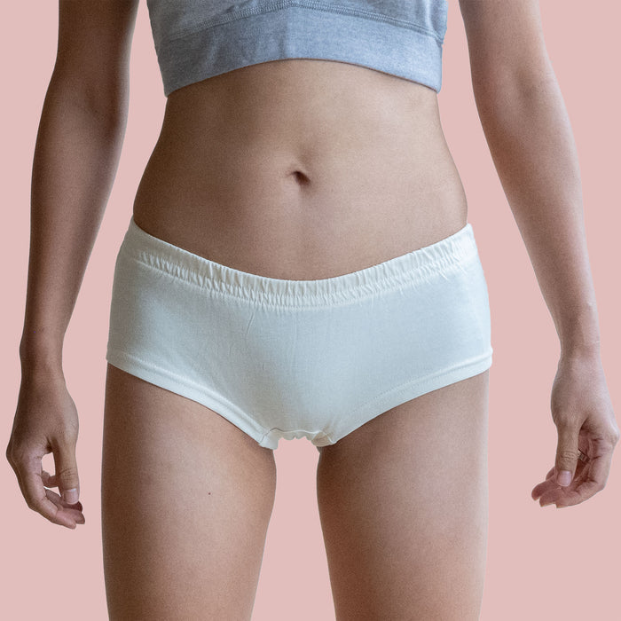 certified organic cotton boy shorts panty polyester-free