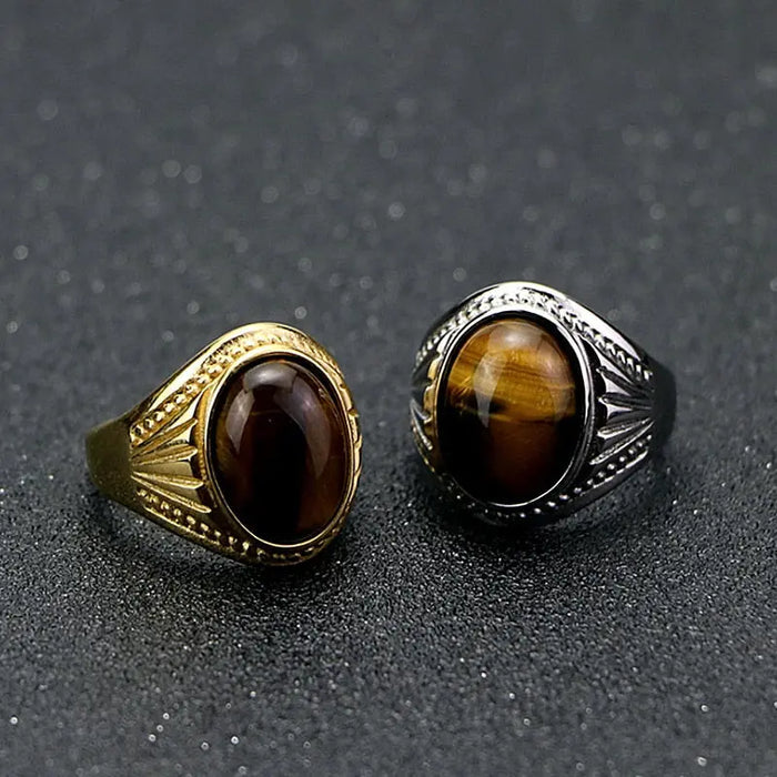 Antique Tiger Eye Roman Ring Tiger-Universe