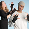 100% organic linen fingerless gloves plastic-free
