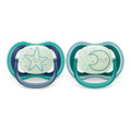 Avent Ultra Air Night Pacifiers Sleeping Star+Moon 6-18 months