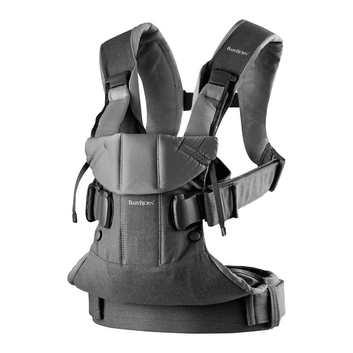 BabyBjorn Baby Carrier One in Woven Fabric Denim Grey Dark Grey