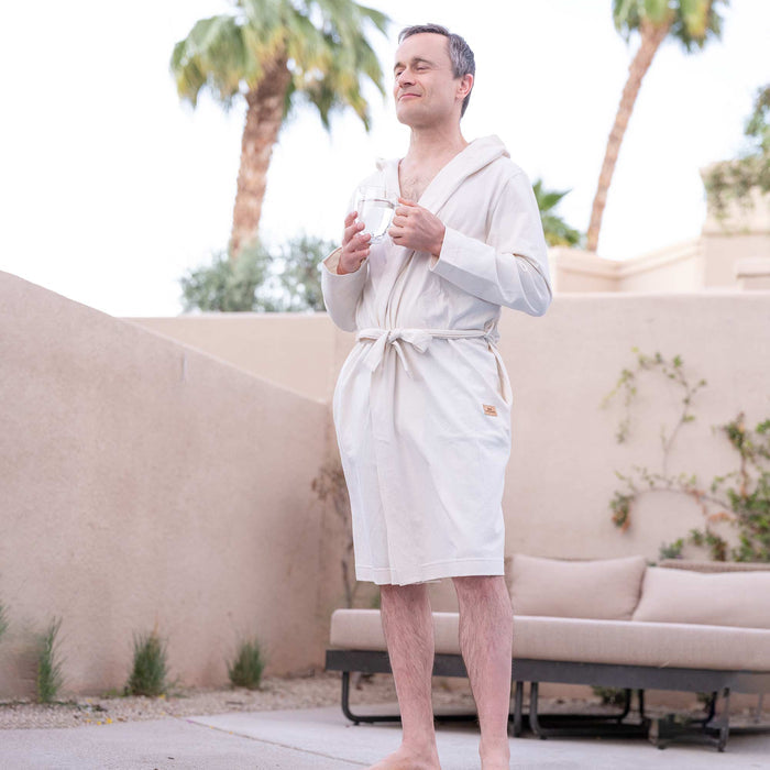 100% biodegradable organic cotton bathrobe
