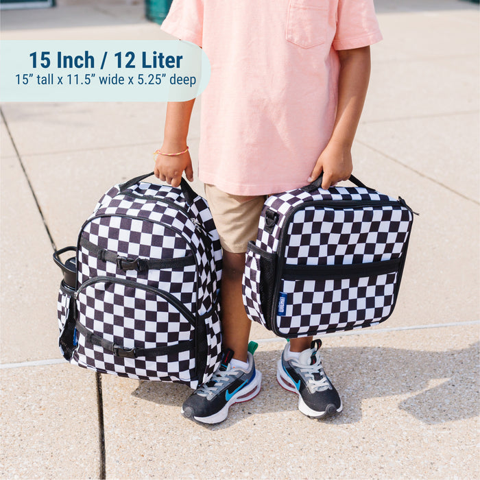 Black and White Checkered Eco Backpack