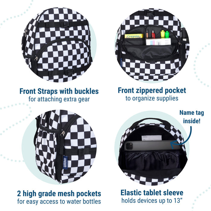 Black and White Checkered Eco Backpack