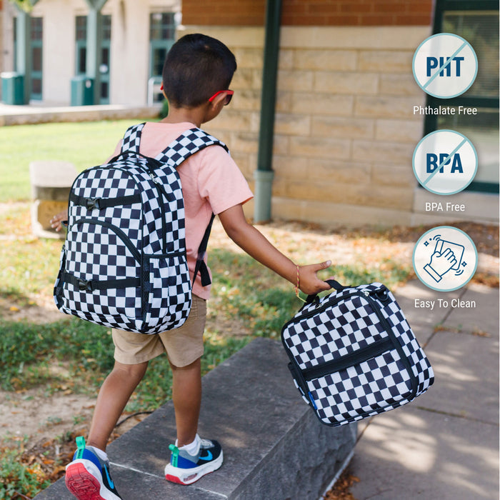 Black and White Checkered Eco Backpack