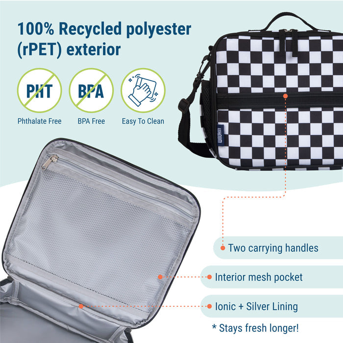 Black and White Checkered ECO Lunch Box