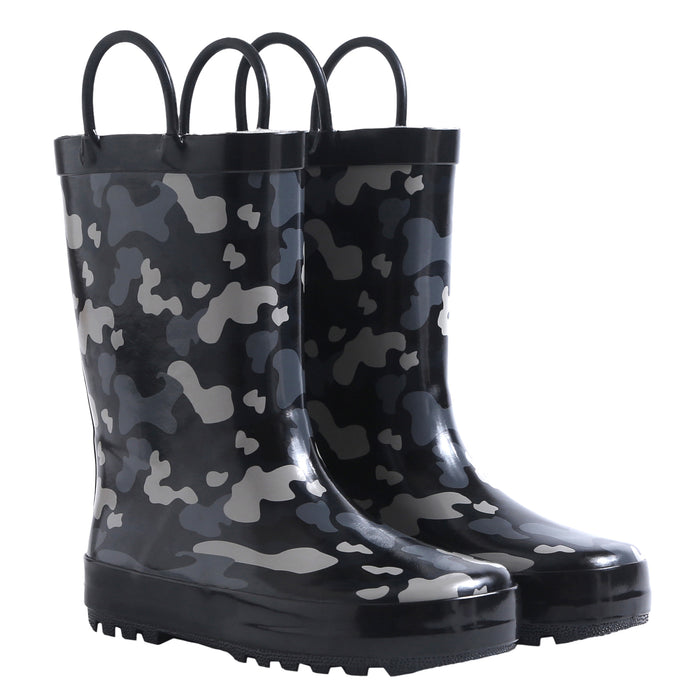 Black Camo Rubber Rainboots