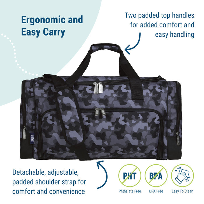 Black Camo Weekender Duffel Bag