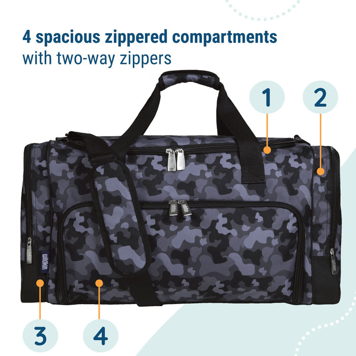 Black Camo Weekender Duffel Bag