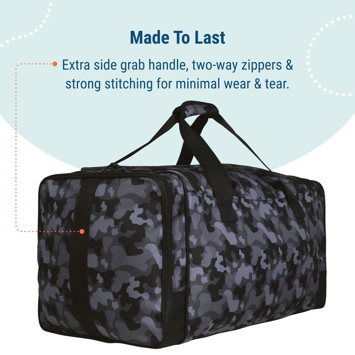 Black Camo Weekender Duffel Bag