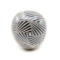 Black Geometric Maze Pot