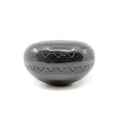 Black on Black Pot with Geometric Motif