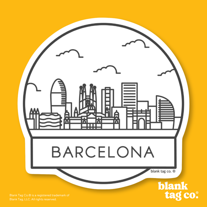 Blank Tag Co.® Waterproof Sticker - Barcelona Cityscape