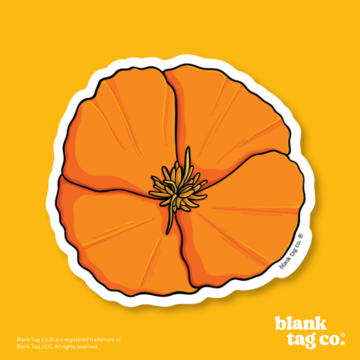 Blank Tag Co.® Waterproof Sticker - California Poppy