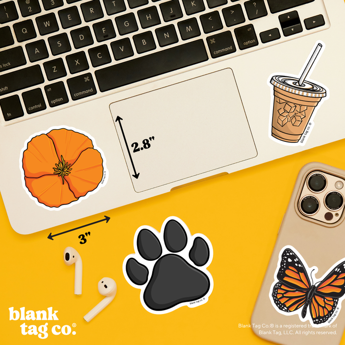 Blank Tag Co.® Waterproof Sticker - California Poppy