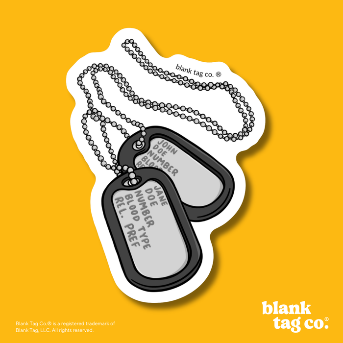 Blank Tag Co.® Waterproof Sticker - Dog Tags