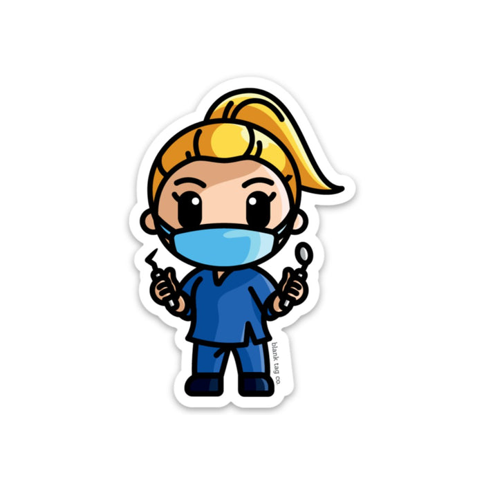 Blank Tag Co.® Waterproof Sticker - Female Dental Assistant