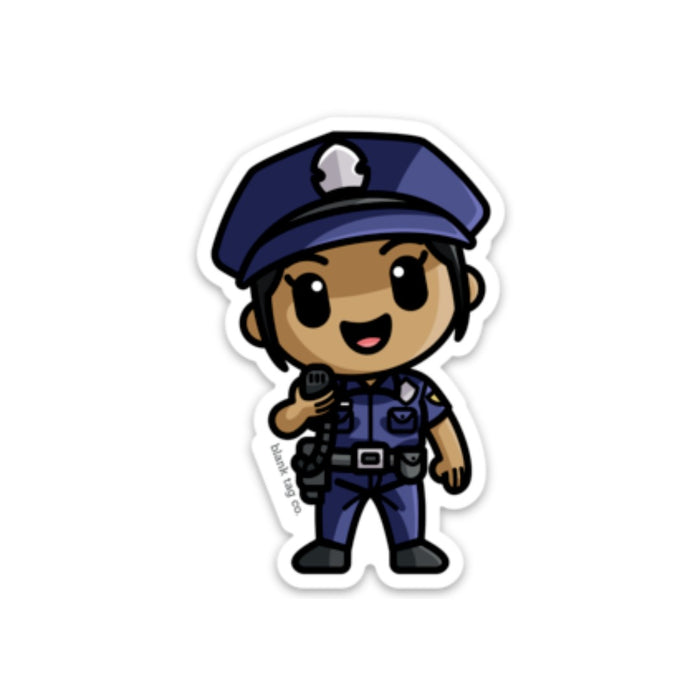 Blank Tag Co.® Waterproof Sticker - Female Police Officer