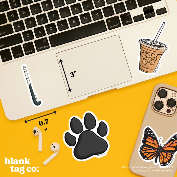 Blank Tag Co.® Waterproof Sticker - Field Hockey Stick