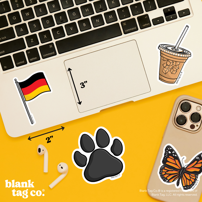 Blank Tag Co.® Waterproof Sticker - Germany Flag