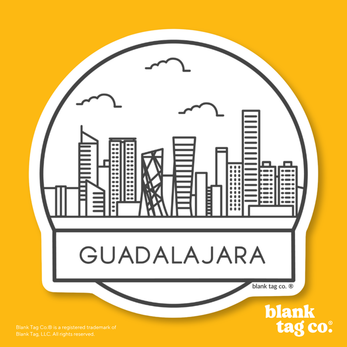 Blank Tag Co.® Waterproof Sticker - Guadalajara Cityscape