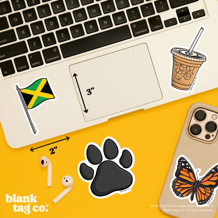 Blank Tag Co.® Waterproof Sticker - Jamaica Flag