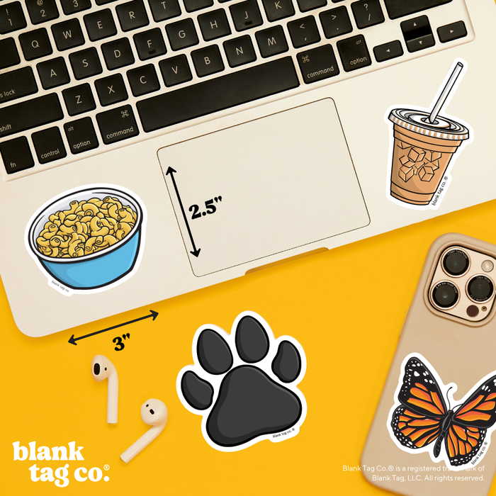 Blank Tag Co.® Waterproof Sticker - Mac & Cheese