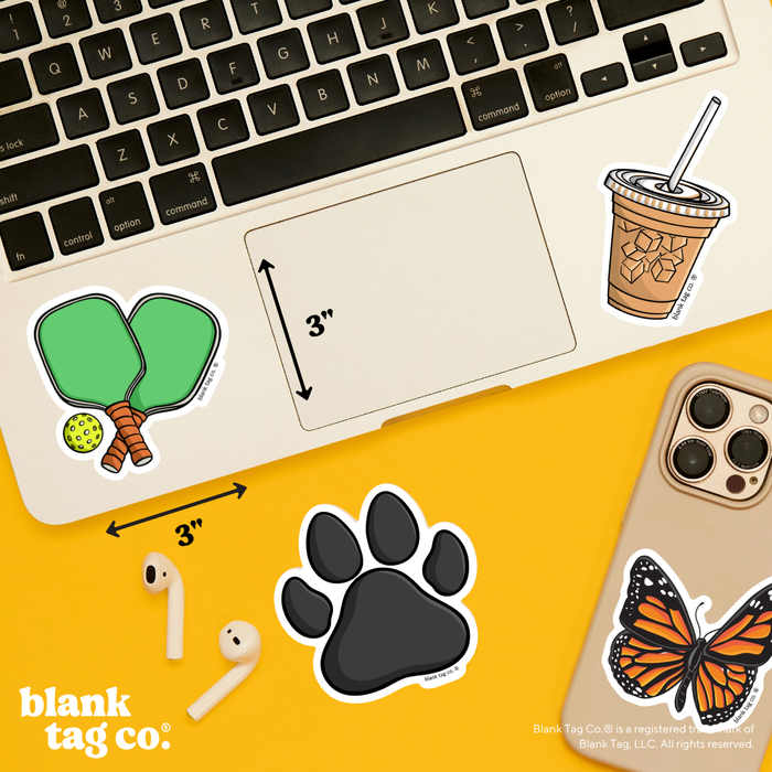 Blank Tag Co.® Waterproof Sticker - Pickleball