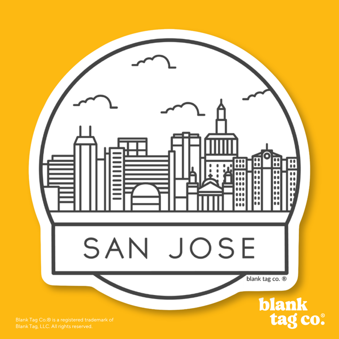 Blank Tag Co.® Waterproof Sticker - San Jose Cityscape