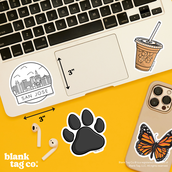 Blank Tag Co.® Waterproof Sticker - San Jose Cityscape