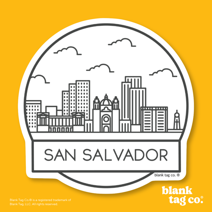 Blank Tag Co.® Waterproof Sticker - San Salvador Cityscape