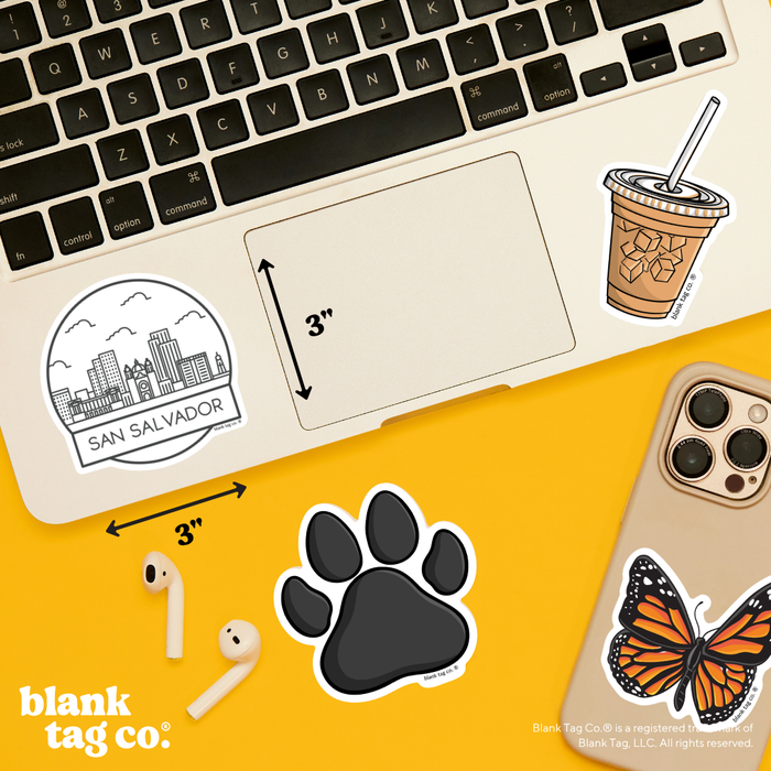 Blank Tag Co.® Waterproof Sticker - San Salvador Cityscape