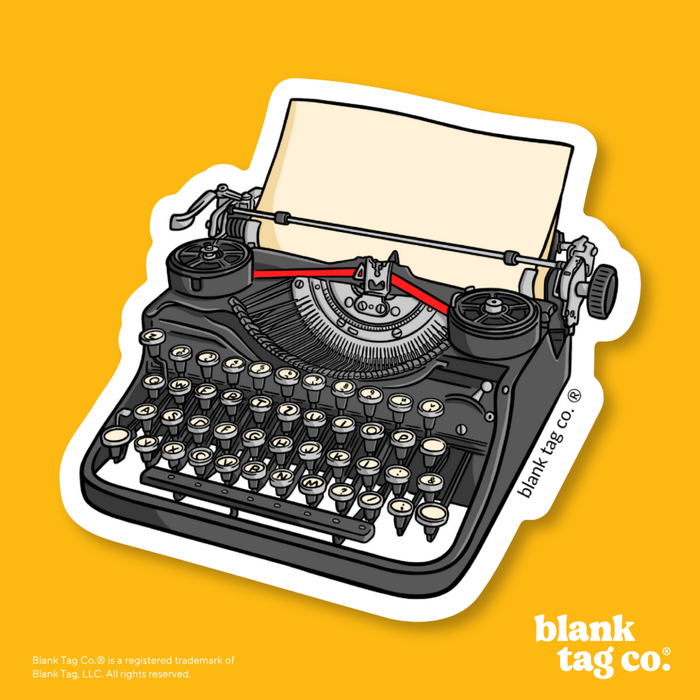 Blank Tag Co.® Waterproof Sticker - Vintage Typewriter