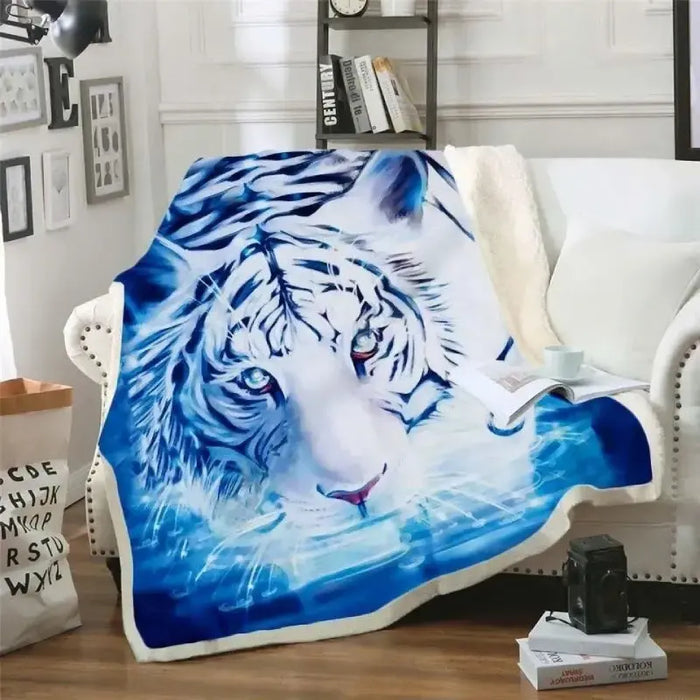 Blue and White Tiger Blanket Tiger-Universe