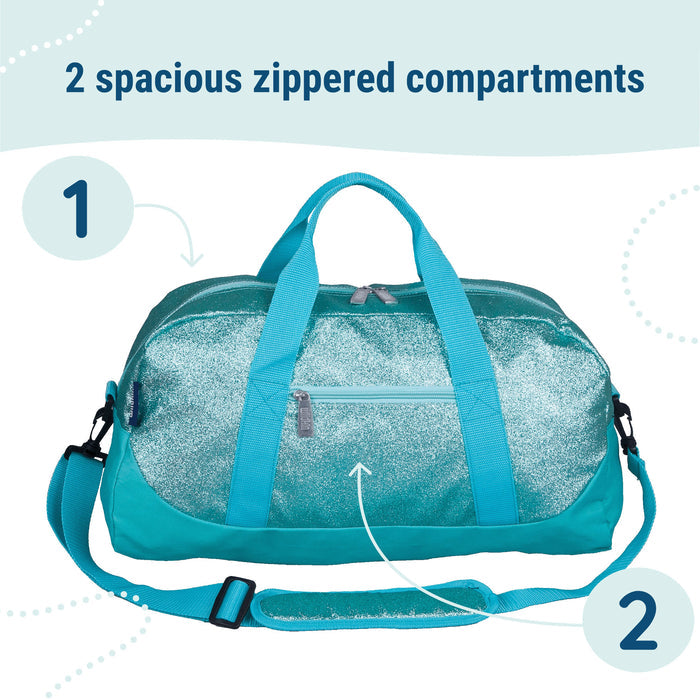 Blue Glitter Overnighter Duffel Bag