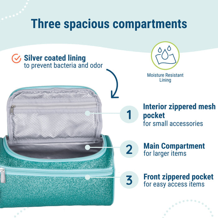 Blue Glitter Toiletry Bag