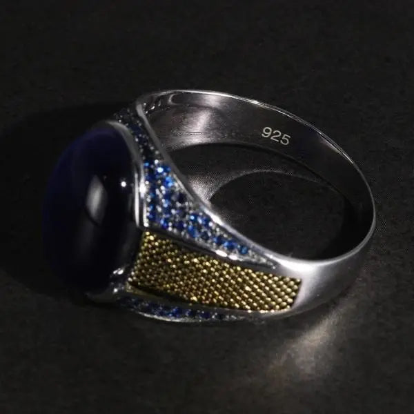 Blue Tiger Eye Stone Ring Tiger-Universe