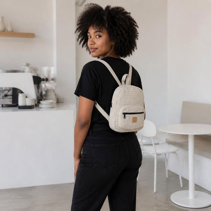 100% organic linen mini backpack