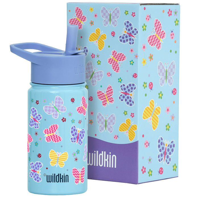 Butterfly Garden Blue Steel Water Bottle