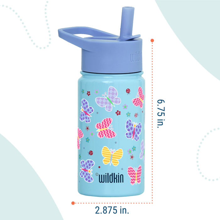 Butterfly Garden Blue Steel Water Bottle