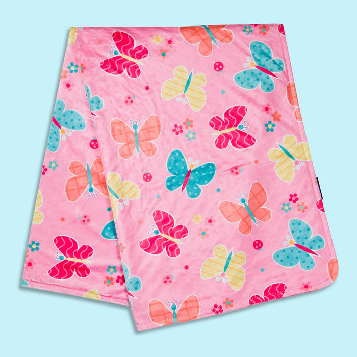 Butterfly Garden Velour Baby Blanket