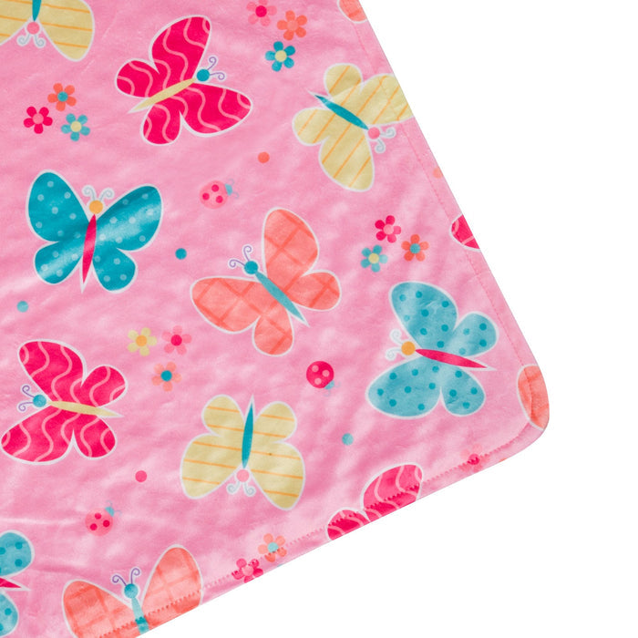 Butterfly Garden Velour Baby Blanket