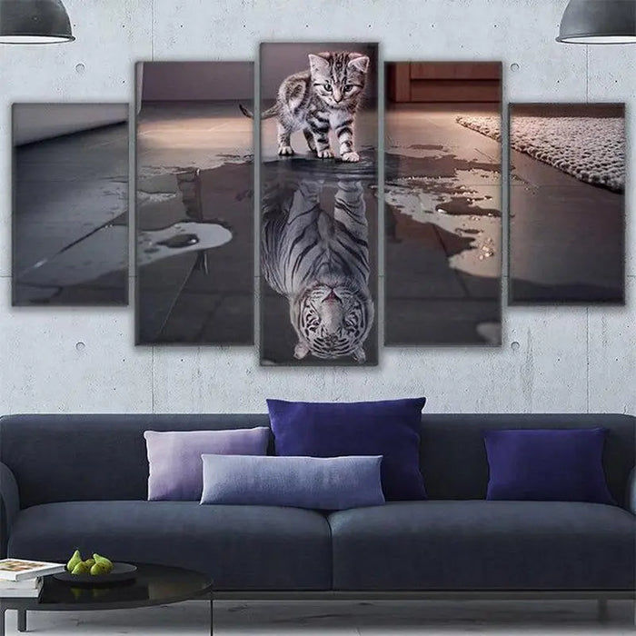 CAT & TIGER REFLECTION PAINTING Tiger-Universe