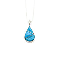 Channel Inlay Turquoise Teardrop Pendant
