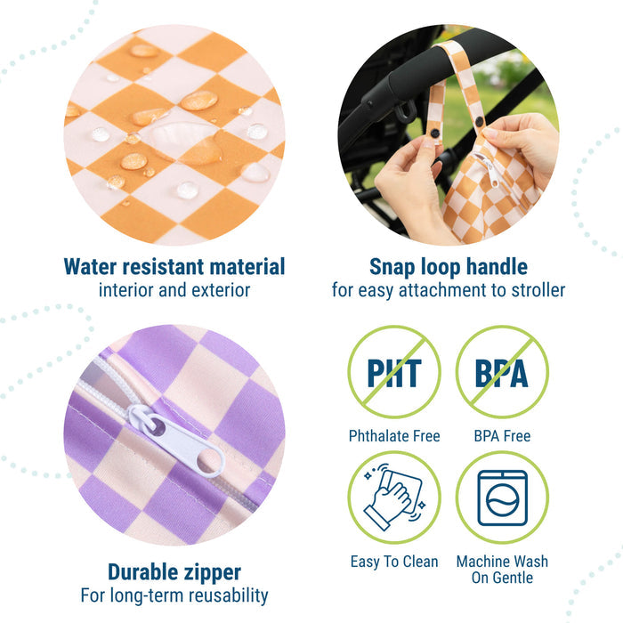 Checkered 2-Pack Wet Bag Set