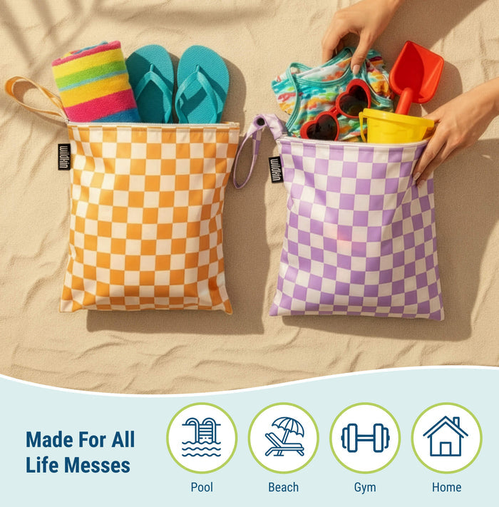 Checkered 2-Pack Wet Bag Set