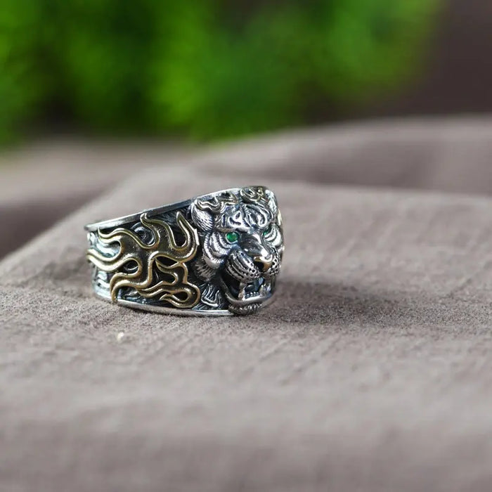 DEMONIC TIGER RING SILVER Tiger-Universe
