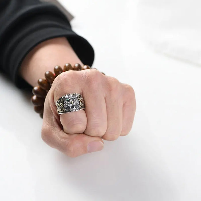 DEMONIC TIGER RING SILVER Tiger-Universe